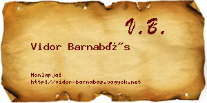 Vidor Barnabás névjegykártya