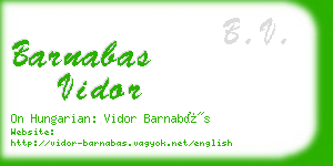 barnabas vidor business card